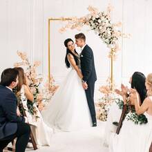 6.6 FT Wedding Arch Backdrop Stand For Parties, Balloon Arch Stand, Wedding Arches For Ceremony, Metal Arch Backdrop Stand For Bridal Baby Showers, Birthday Party Decoration Door Frame Gold - 金色 - 查看 6