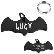 1pc Customized Engraved Bat-Shaped Pet ID Tag - Personalized Halloween Theme Pattern Dog And Cat Name Tag, Stainless Steel Collar Pendant - Anti-Lost Keychain, Engraved With Name And Contact Information - Colorful Fashion Outdoor Pet Accessory - Perfect Gift For Pet Safety - Multicolor - View 22