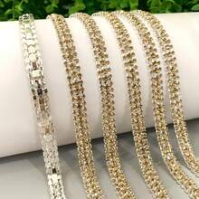 1 Yard 3 Rows/2 Rows AB Rhinestone Chain, Gold/Silver Base With Claw Chain, Suitable For Doll Making, Plush Doll Making, Clothing Decoration, Embroidery, Jewelry Making, Gift Decoration - Multicolor - View 33