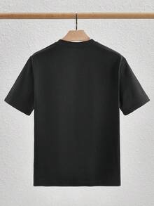 Men Skulls & Poker Cards Graphic Printed Short Sleeve T-Shirt, For Going Out, For Friends - Negro - Ver 2