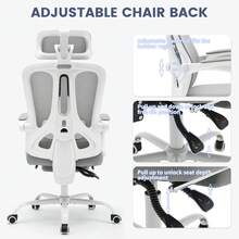 Silla de oficina ergonómica, silla giratoria con soporte lumbar ajustable, silla de oficina en casa con reposapiés, silla gaming de malla con respaldo alto
