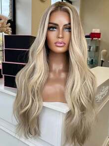 Ombre Highlight 180 Density Body Wave Lace Front Wigs Human Hair 13x4 HD Transparent Upgrade Side Part Glueless Wigs Human Hair Pre Plucked Bleached Knots Brazilian Remy Ash Blonde With Brown Root Light And Breathable Human Hair Wig For Women With Baby Hair - Bắt nguồn từ & Ombre - Xem 2
