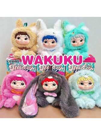 Ny 2:a generationens busiga WAKUKU vinylfigur (Chance Of Hidden Variant), Foxy Rabbit-tema festserie samlarobjekt, söt dekoration, Halloween- och julklappsdocka