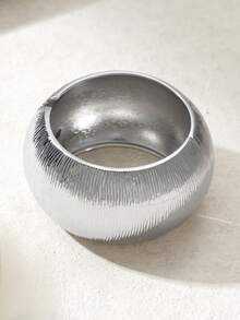 1pc Retro Exaggerated Punk Style Acrylic Asymmetric Bracelet, Minimalist Thick Multi-Color Beaded Bracelet, Suitable For Women's Daily Commute, Gathering With Friends, Romantic Vacation, Street Photography, Fashion Show Accessories (The Texture And Color Of The Bracelet Are Subject To The Actual Item) - Brown Flocked Vertical Striped Set 2 - View 6