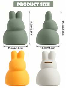 1pc Print On Demand Personalized Customization Name Silicone Rabbit Piggy Bank Custom Coin Bank Cute Rabbit Shape Children Products Practical Gifts For Kids Money Box Back To School - Multicolor - View 10