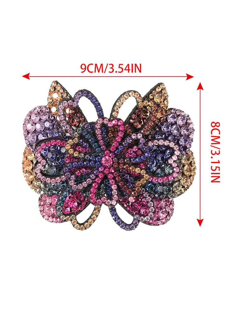 1pc Rhinestone Butterfly Spring Clip Hair Accessory, Suitable For Daily Wear, Claw Clips, Hair Claws, Hair Slide, Hair Barrettes, Clips For Hair, Hair Accessories, French Clip, Looks Of Party, Head Accessories, Hairpin - Multicolor - View 4