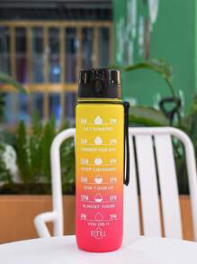 1pc Approx. 1000ml/32oz Spray Gradient Drinking Cup, Outdoor Cycling Plastic Water Bottle, Fragile Lid, With Lid And Strap For Convenient Carrying, Marked Scale On Cup Body, Suitable For Outdoor Cycling, Picnic, Camping, Fitness, Office And More - Multicolor - View 18