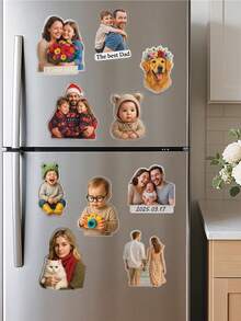1pc Customized Photo Refrigerator Magnet, Personalized Family Photo Gift, Children Photo Fridge Magnet, Custom Refrigerator Magnet, Funny Cat/Dog Photo Fridge Magnet, Asymmetrical Acrylic Refrigerator Magnet, Warm, Cute, Special Home Decor, Personalized Gift, Anniversary Gift, Special Gift, Holiday Gift - Multicolor - View 2