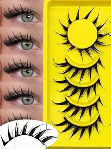 6对湿狐狸眼睫毛动漫假睫毛角色扮演假睫毛戏剧睫毛湿睫毛延长化妆工具漫画眼