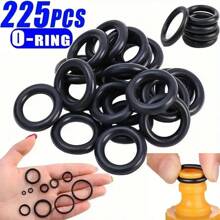 [高品质O型圈垫片] 高品质225件/270件橡胶O型圈垫片|18号汽车空调系统密封圈套件带通用垫片组合，黑色和绿色 - 彩色 - 查看 2