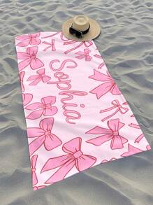 Personalized Kids Beach Towel, Summer Birthday Gift, Summer Vibe, Girls Beach Trip, Customized Beach Towel, Swimming Pool, Beach Decor - Multicolor - View 2