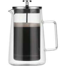 963.9g/34oz Cafetera de émbolo francés de vidrio, vidrio resistente al calor de doble capa, filtro de acero inoxidable, apta para café, té y frío