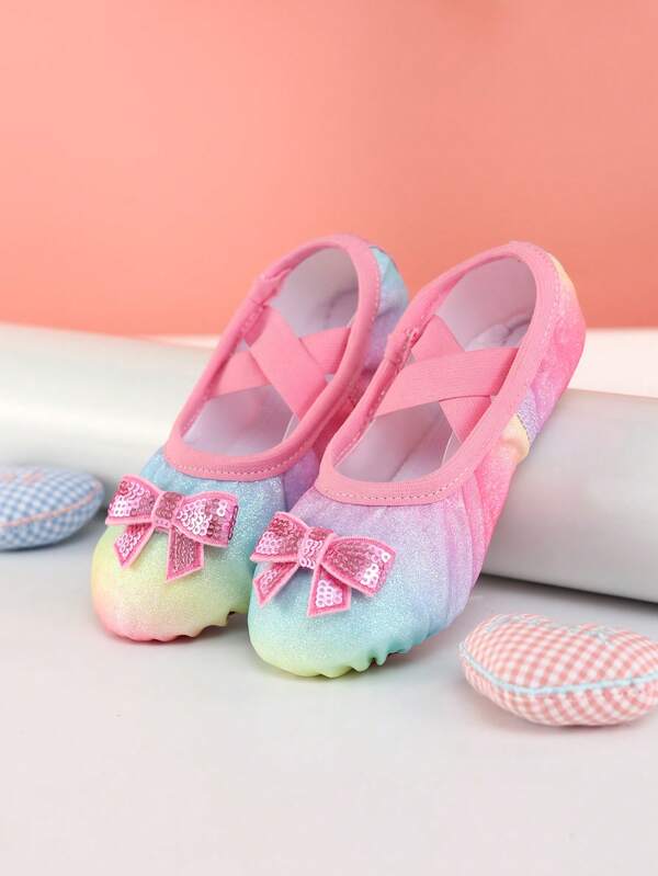 Sapatos de dança de sola macia para meninas, sapatilhas de balé de princesa para crianças, sapatos de dança, sapatos de prática, sapatilhas de balé brilhantes, sapatilhas rasteiras