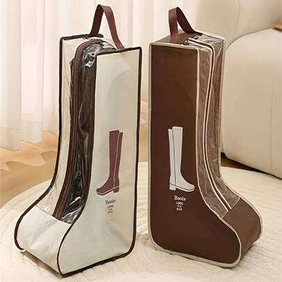 Túi đựng giày đa năng bằng vải có tay cầm: Trong suốt, túi bảo vệ giày phù hợp cho giày bốt cao cổ và bốt cổ ngắn - Thiết kế nhẹ, túi đựng giày treo tiện dụng.