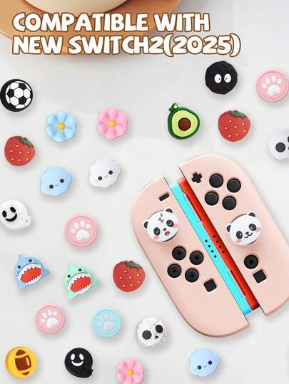 2个摇杆帽，兼容新款Switch 2 (2025)、新款Switch Pro 2，硅胶摇杆帽，适用于Switch手柄，游戏手柄配件
