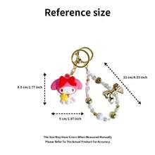 Sanrio Angel Charm - Officially Licensed Accessory Featuring Dreamy Angel Designs. With Adjustable Chain And Exquisite Detailing, Perfect For Bags Or Keys To Elevate Your Everyday Look. - Pink - View 7