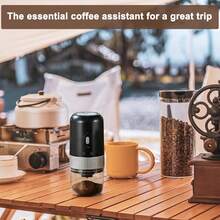 FELIN Molino de cafe electrico,Molino de cafe inalámbrico ajustable. Triturador de cafe de grano con núcleo cerámico en espiral. Adecuado para granos de café, especias.(negro) - Negro - Ver 4