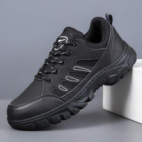 Zapatos casuales de malla transpirable para hombres, zapatos de seguridad con suela de goma gruesa, zapatos cómodos y antideslizantes para exteriores, zapatos de senderismo para mujer