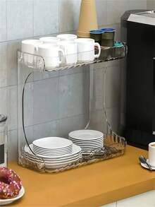 صندوق تخزين مستحضرات التجميل البلاستيكي الشفاف سعة كبيرة - تصميم بسيط متين، سهل التجميع، متعدد الوظائف لمستحضرات التجميل والعناية بالبشرة ومنظم الحمام مع فواصل، تصميم مسطح حديث، سطح ناعم