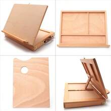 Collapsible Tabletop Easel Sketch Box Sketchbox With Palette Storage Transport Drawer Tray For Painting Natural SingleDrawer