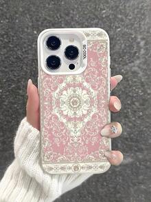 1pc Elegant & Warm Floral Pattern Printed High-Quality Transparent White Frame TPU Shockproof Protective Case Compatible With IPhone 7/8/X/Xs/XR/XS Max/11/12/13/14/15/16 Pro Max, Galaxy - Multicolor - View 2