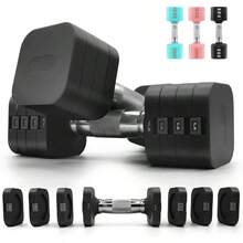 20LBS Adjustable Dumbbell Set, 4 In 1 Free Weights Dumbbells Set, 4lb 6lb 8lb 10lb, With Metal Non Handle Quick Change Home Gym Strength Training Equipment Men And Women - màu đen - Xem 1