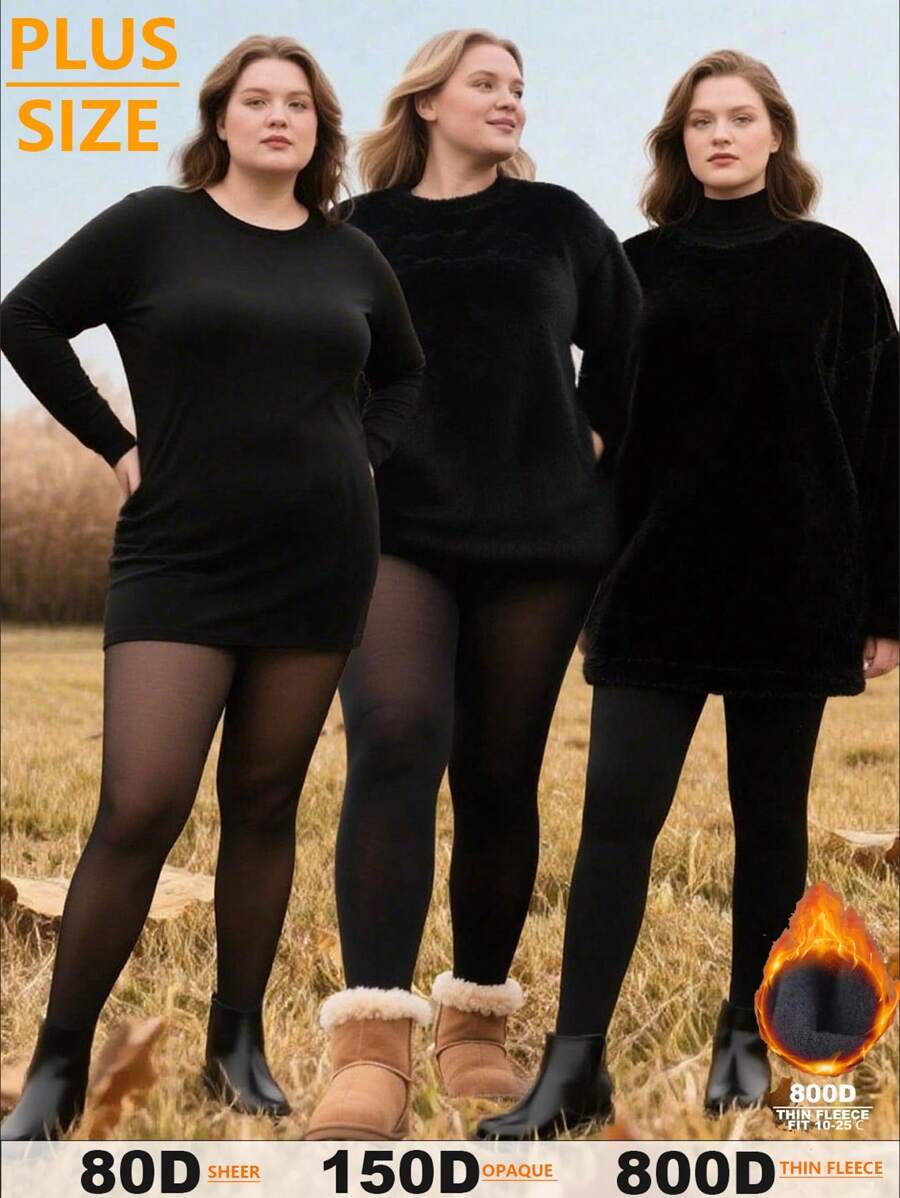 80D/150D/800D Women's Curve Tights, High Elasticity Skinny Pants, Semi-Sheer, Sexy Pantyhose, Warm Leggings For Autumn/Winter, Fashionable & Versatile For Holidays, Travel, Outerwear