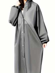 1-2pcs Thick High-Quality EVA Raincoat, Adjustable Hood, Unisex Lightweight Durable Rainwear, Not Disposable - Windproof For Cycling, Hiking, Fishing, Easy To Clean Outdoor Gear (Handwash), Bicycle Rain Jacket, Mountaineering Suit, Windproof And Waterproof