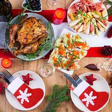 12 Pcs Christmas Fork And Knife Set-Christmas Decoration Dining Table Kitchen Decor ,Stockings Cutlery Bag,Christmas Tree Ornaments Snowflake Tableware Holder Small Christmas Socks Ornaments Spoon Knife Fork Candy Bag , Knife And Fork Holder For Christmas Party, Thanksgiving, And Other Festive Occasions,Christmas Home Decor,Christmas Gifts,Christmas Decorations Christmas Decorations Home Christmas Gifts Christmas Decor - Multicolor - View 7
