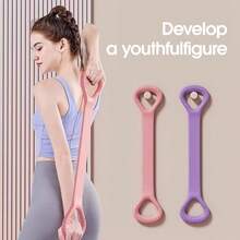 1 stuk 8-armige weerstandsband, weerstandsband voor dames, fitnessapparaat, latex schouder- en nekrekband, elastisch touw, rug, meerdere kleuren, sportschool