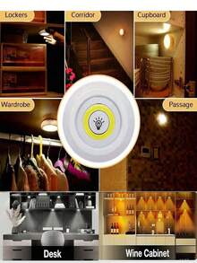 6 件/3 件/1 件智能无线 LED 橱柜灯 COB 夜灯带遥控器 LED 壁橱灯冰球灯，可调光橱柜下室内照明适用于柜台厨房衣柜