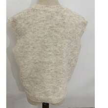 Korean Style Fluffy Sleeveless Women Sweater Vest, 3D Pom Pom Textured Loose Knit Cropped Cardigan, Suitable For Spring - Beige - View 6