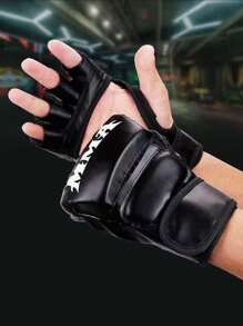 1 Pair Of Pu Boxing Gloves Mma Gloves Half Finger Sandbag Taekwondo Muay Thai Gloves Professional Boxing Training Equipment