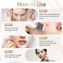 Ultrasonic Face Scrubber Facial Peeling Skin Scrubber Deep Facial Cleaning Spatula Acne Pore Ultrasonic Scrubber Facial Cleanser - White - View 5