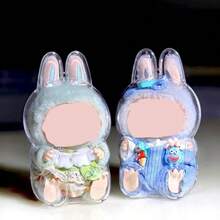 1pc Doll Case, Transparent Hanging Storage Case, Plastic Case. Suitable For: Plush Toys, Ceramic Ornaments, Doll Accessories (Not Including Dolls, Hanging Buttons Randomly Distributed), Valentine's Day Gifts, Christmas Party Gifts