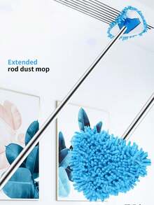 1pc 360° Rotating Triangle Mop Set, Multi-Functional Adjustable Telescopic Handle, Easy Cleaning For Floors, Walls, Tiles And Cars Wet & Dry Use, New Year Dust Removal - Multicolor - View 2