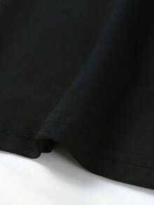 Women's Casual Short Sleeve T-Shirt, Mexico Eagle & Cactus Print, Round Neck, Sporty Everyday Top, Spring & Summer Collection 220g - 黑色 - 查看 3