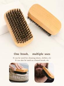 1 pezzo Spazzola per barba in legno, strumento per la cura della barba con setole morbide per uomo