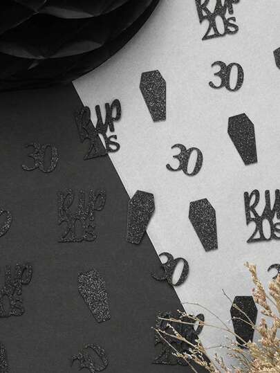 200pcs "Shred 20s" Themed Birthday Party Decorations, Farewell To 20s, Gothic Style 30th Birthday Table Decor, Youth Funeral Decorations, Christmas Decorations, Home Christmas Gifts, Christmas Ornaments