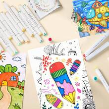 168/120/100/80/60/48 Colors Multi-Colors Dual Tip Art Marker Set, Portable Durable Marker Pen With Storage Bag, Art Supplies For Coloring & Drawing, For Adult Or Student Coloring Back To School