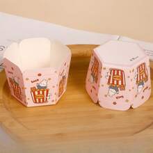 100 个优雅方形/六角形纸质松饼衬垫 - 圣诞主题纸杯蛋糕烘焙杯，适用于派对、婚礼、生日 - 底部直径 4.8 厘米 - 彩色 - 查看 14