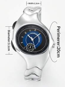 Unique Wrist Watch, Y2K Men's Quartz Watches, Futuristic Watch - 黑藍色 - 查看 2