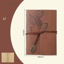 1pc 75-Page Vintage Leather Notebook, Matte Finish And Blank Pages - Hardcover Writing Journal With Metal Clasp And Spiral Binding, Halloween Gift, Christmas Gift - Multicolor - View 16