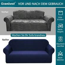 AMOROSA Juego De 3 Fundas Elásticas Para Sofá (1 Plaza, 2 Plazas, 3 Plazas) Cubre Sillones Para Sala Cobertura Completa Antideslizante Lavable Cómoda Y Ajustable Para Salas Para Casa - Azul Marino - Ver 6