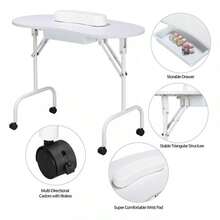 Mesa Para Manicure Portátil Uñas Salón D Belleza - Blanco - Ver 6