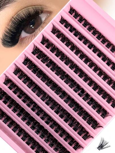8-16mm Curl D 200/160pcs Cluster False Eyelashes, 100D/80D/60D/40D/30D Fluffy Thick Individual False Eyelashes, Faux Mink Lashes, Reusable DIY Eyelash Extension, Suitable For Beginners To Easily Create Perfect Lashes At Home, Gift For Women And Girls, Eyelash Cluster, Individual False Lashes