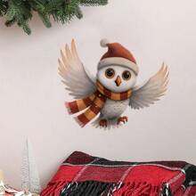 Adesivo da parete affascinante con gufo su un ramo - stampa animale contemporanea autoadesiva, facile da applicare per la decorazione della camera da letto e del soggiorno, gufo, decorazione per la casa, stile contemporaneo, tema animale, forma asimmetrica