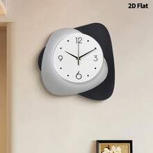 2D Flat, 1pc Modern Creative Fashion Art Decorative Wall Clock, Super Silent Quartz Movement, No Ticking Sound, Decorative Clock For Living Room, Bedroom, Office, Kitchen And Cafe, Perfect For Christmas, New Year, Valentine's Day Gifts - Multicolor - View 5