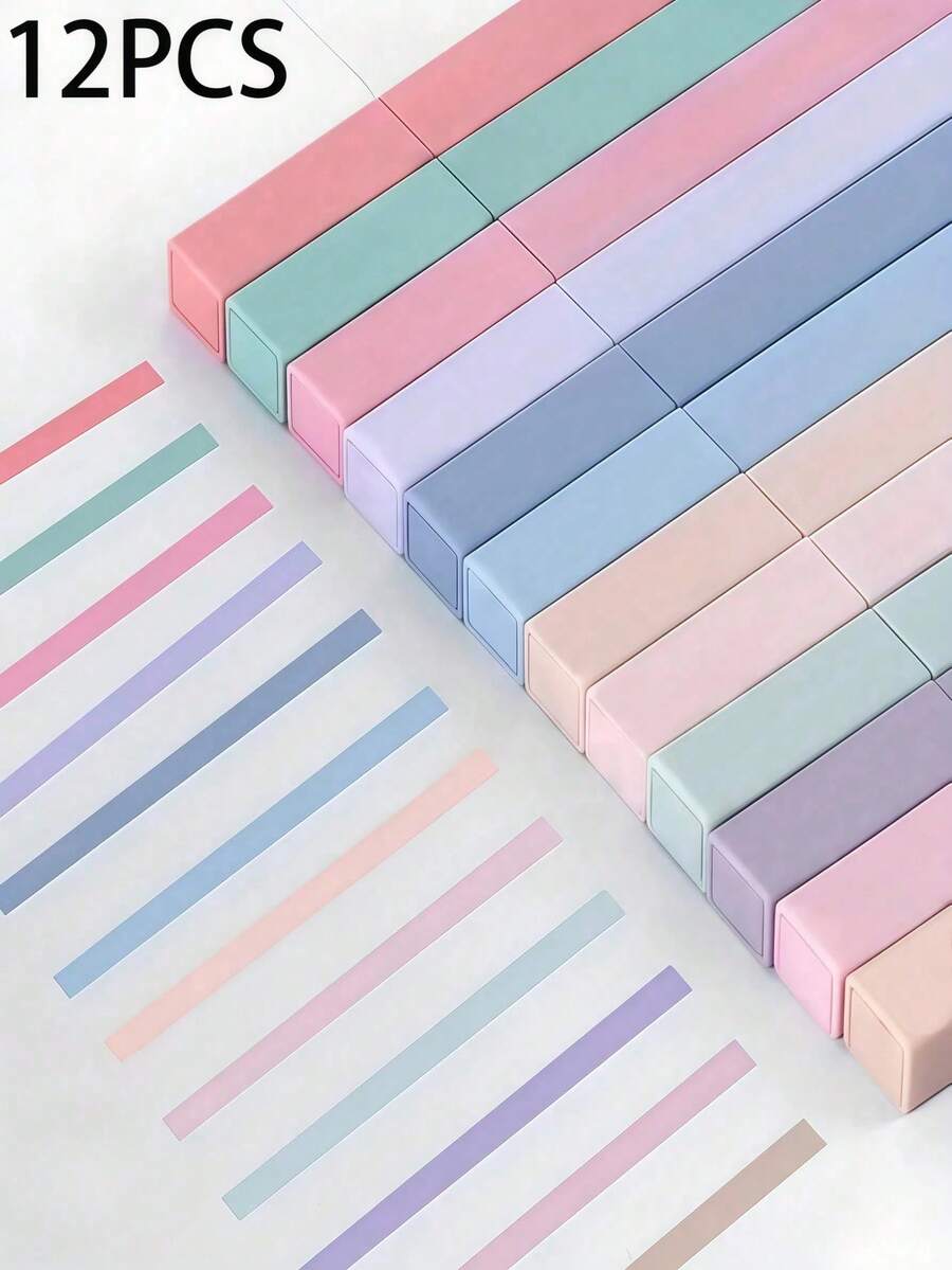 6/12 surligneurs carrés emballés, surligneurs magnifiques taillés, marqueurs clés de protection oculaire à tête inclinée, stylos comptables faits main, stylos, articles de papeterie, fournitures scolaires