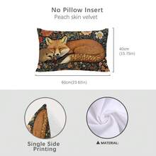 1 件复古莫里斯花卉狐狸与刺猬装饰枕套，单面印花柔软桃色天鹅绒面料，30*50 厘米/40*60 厘米靠垫套适用于房间装饰、现代沙发、派对、礼物 - 彩色 - 查看 10